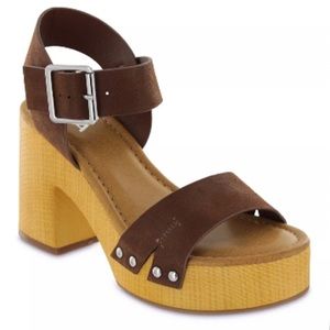 MIA OPEN TOE FAUX WOOD PLATFORM SANDALS
